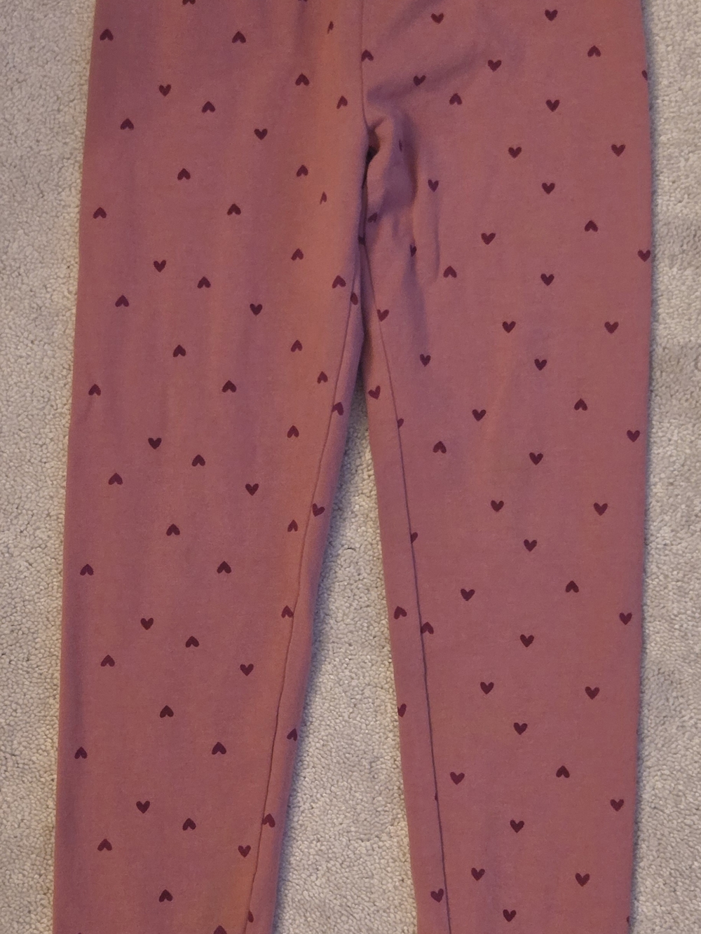 Kids Heart Print Mauve Leggings